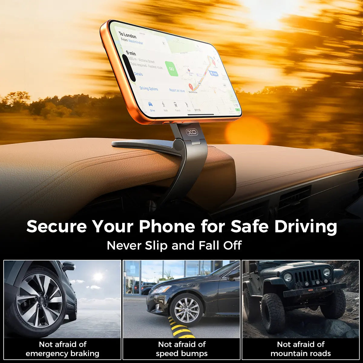 95° Foldable Magnetic Dashboard Phone Holder