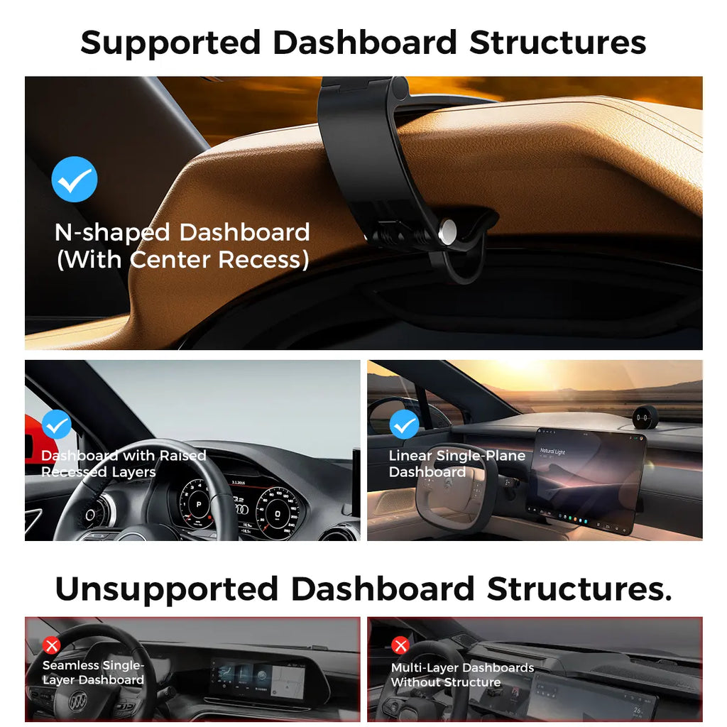 95° Foldable Magnetic Dashboard Phone Holder