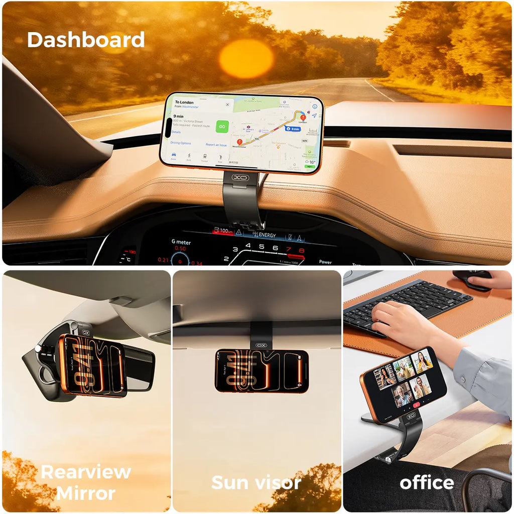 95° Foldable Magnetic Dashboard Phone Holder