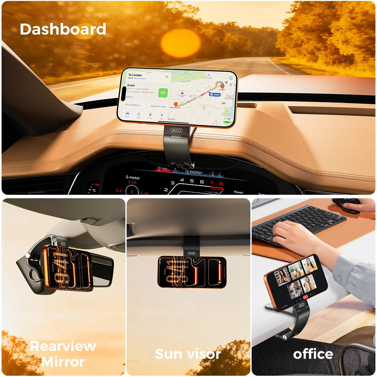 95° Foldable Magnetic Dashboard Phone Holder