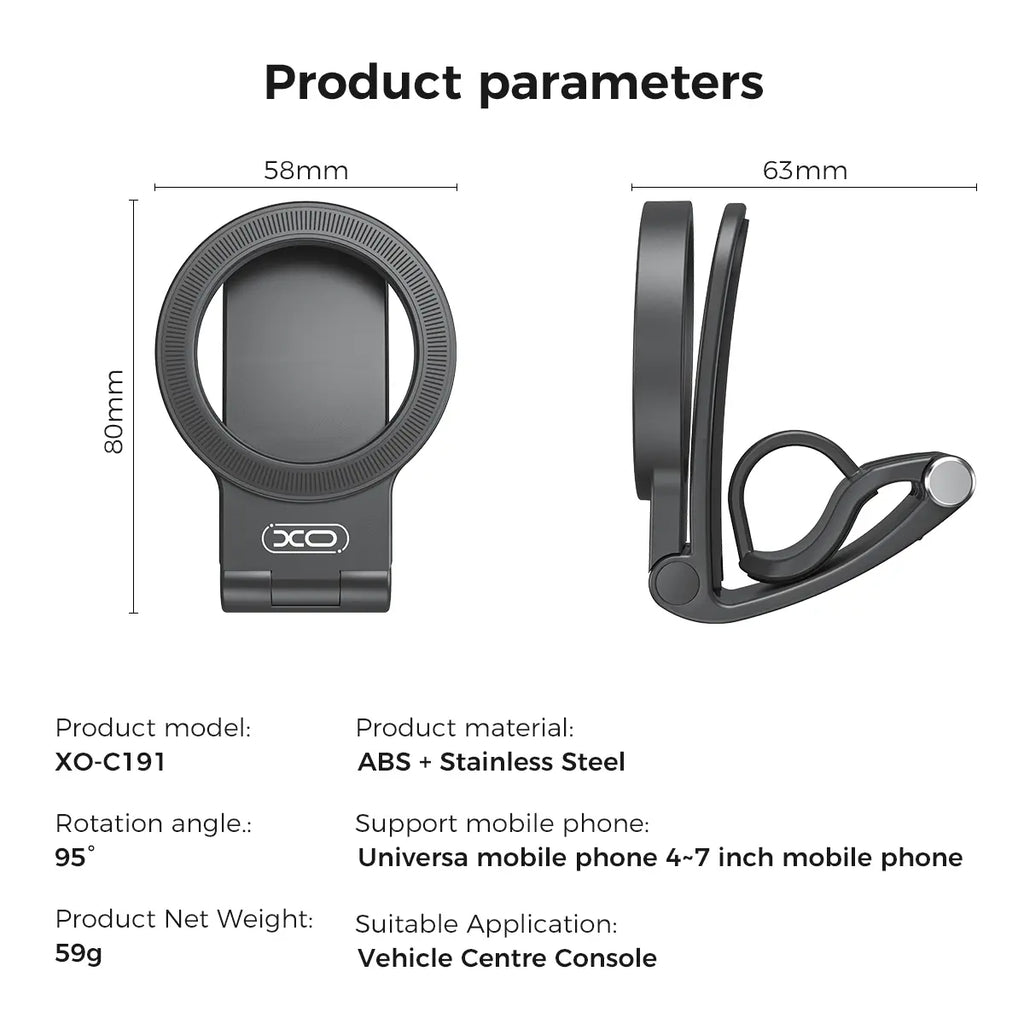 95° Foldable Magnetic Dashboard Phone Holder