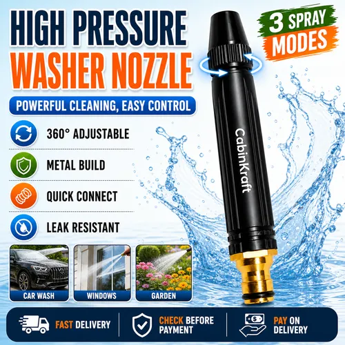 3-Mode Adjustable High-Pressure Washer Nozzle